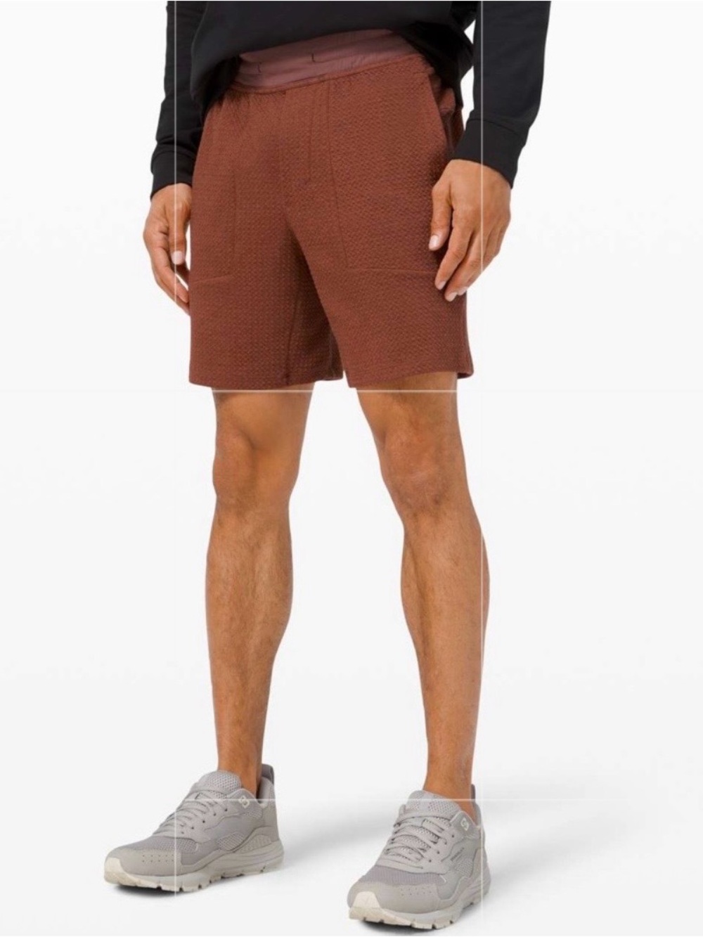 Lululemon At Ease Short 7" Size M Heathered Ancient Copper Textured Cotton $88